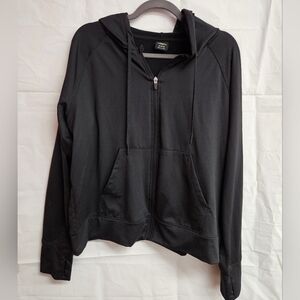 Black Athletic Zip-up Hoodie